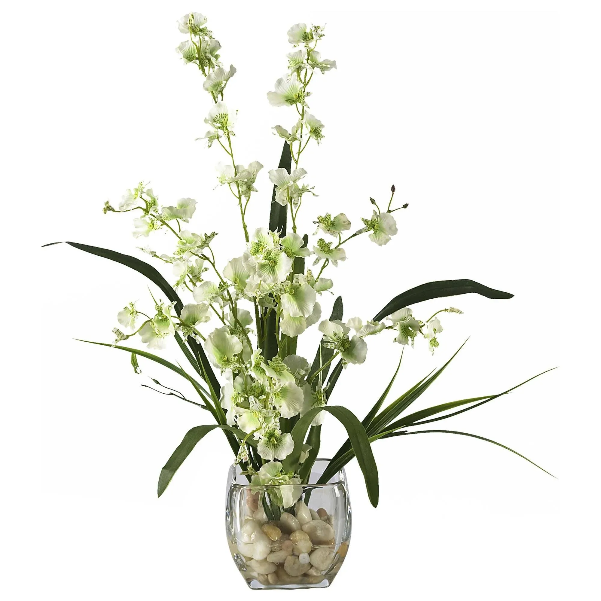 Nearly Natural Dancing Lady Orchid Liquid Illusion Silk Flower Arrangement