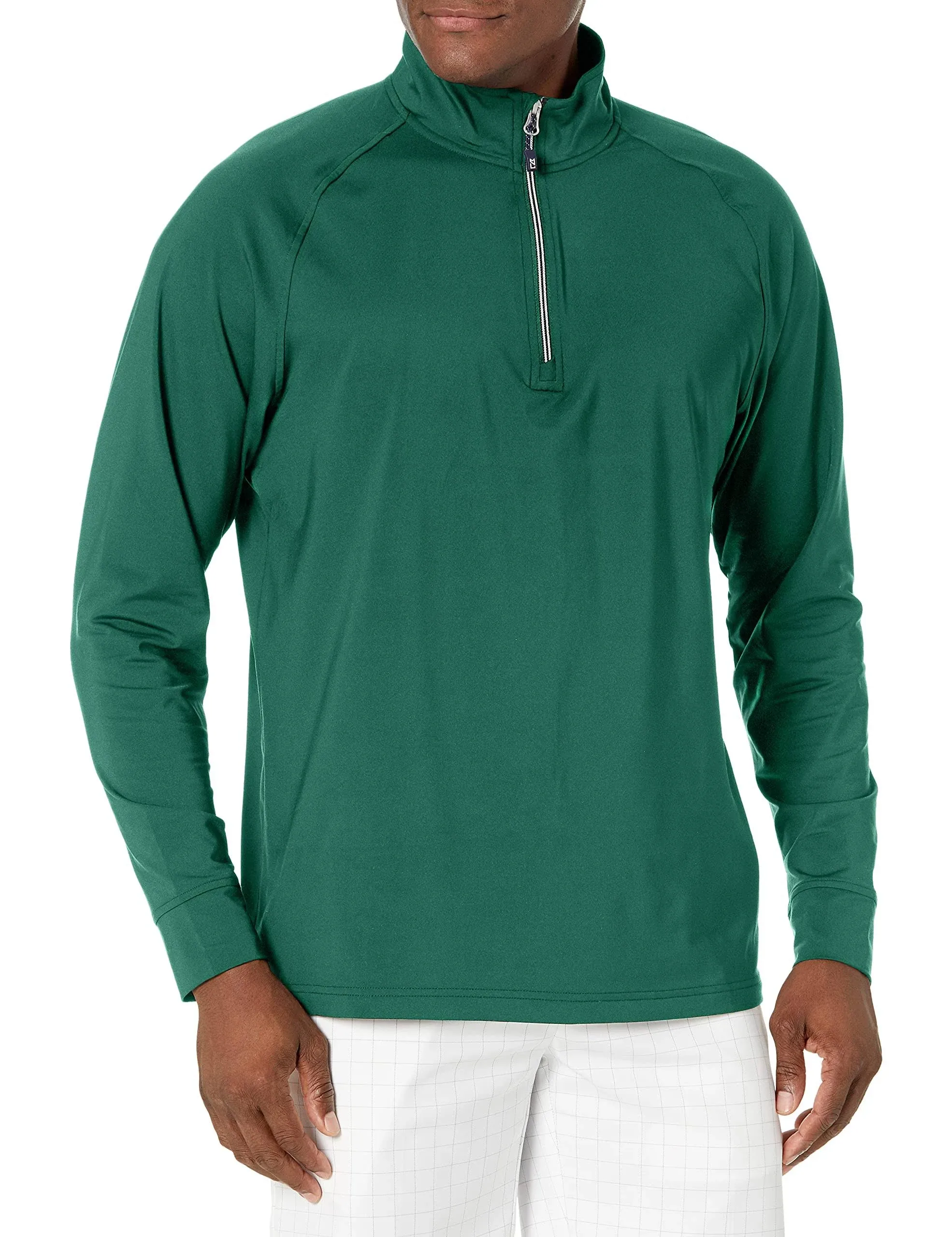 Cutter & Buck Adapt Eco Knit Stretch Recycled Mens Quarter Zip Pullover - Hunter - S