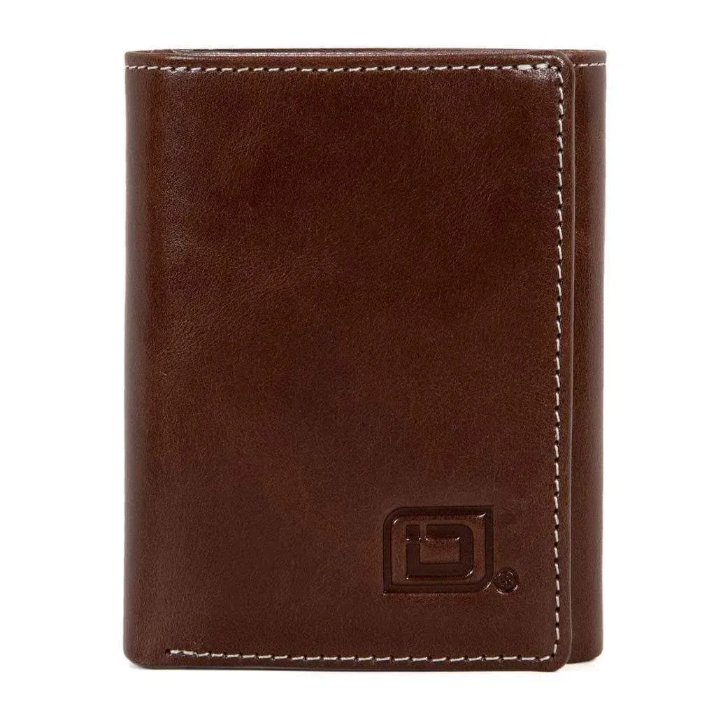 Mens RFID Wallet - 8 Slot Trifold Stonewashed Leather Wallet