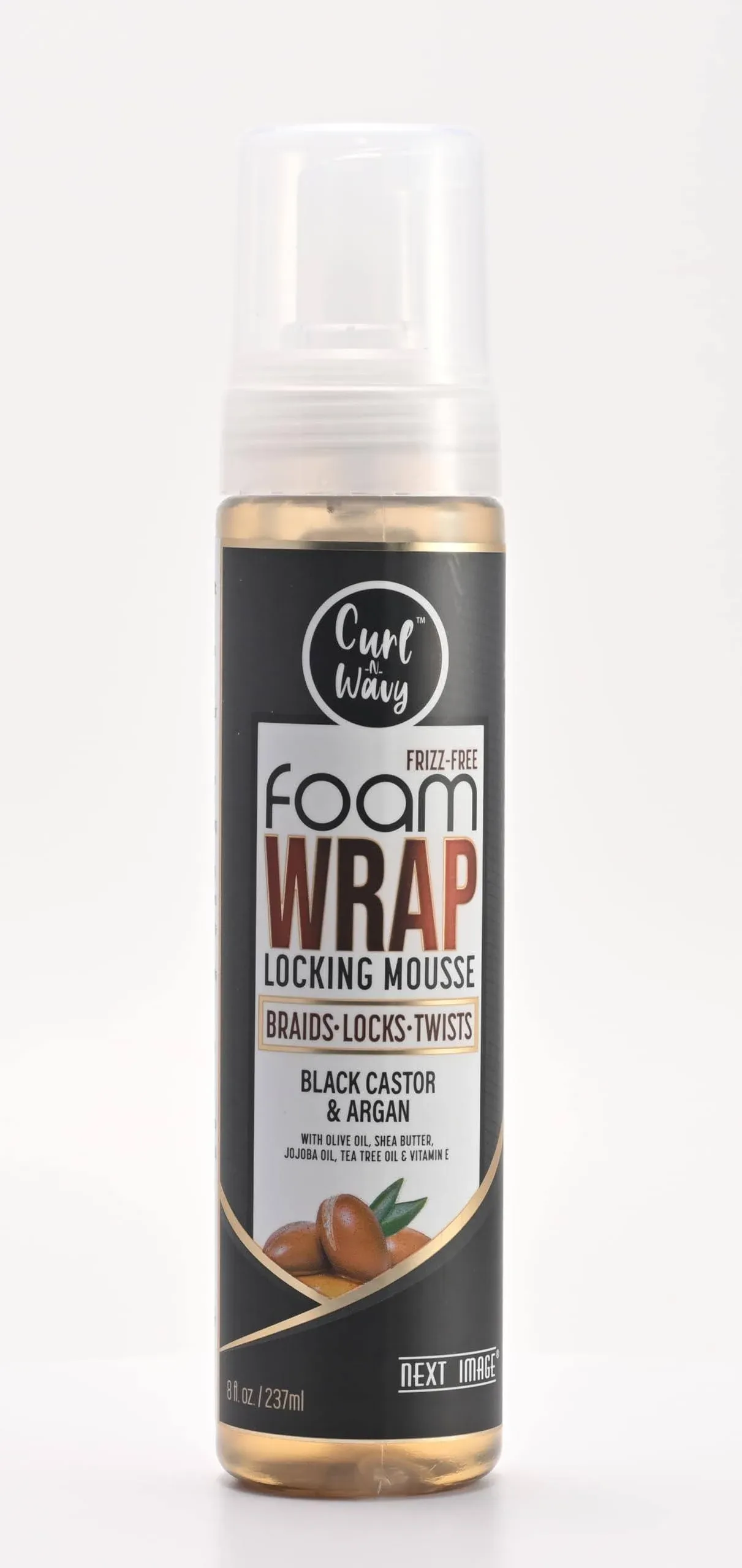 Next Image | Foam Wrap Locking Mousse 8oz Black Castor & Argan