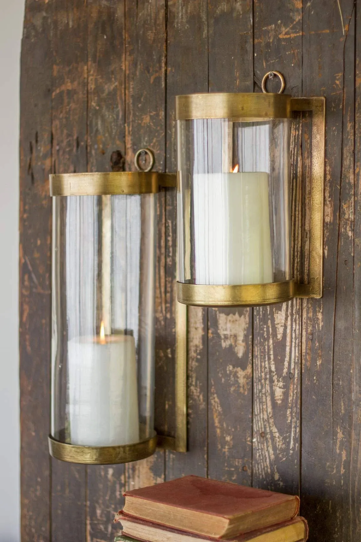 Glass & Brass Finish Wall Mounted Hurricane-large - Transitional - Wall Sconces - by First of a Kind USA Inc | Houzz