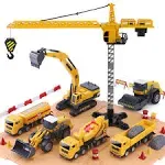 iPlay, iLearn Kids Engineering Construction Site Vehicles Excavator Toy Set Playset