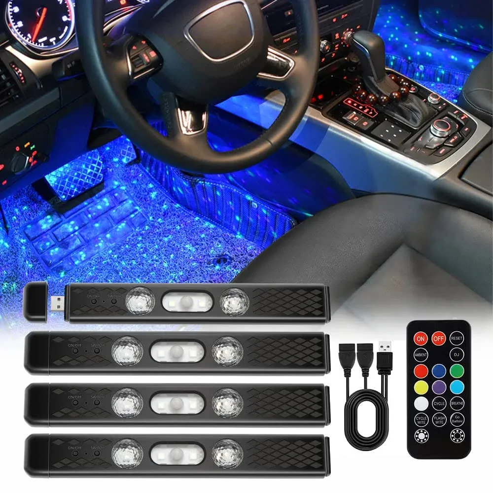 1797 Wireless Car LED Lights Interior Auto Sensor USB RGB Ambient Atmosphere Neon ...