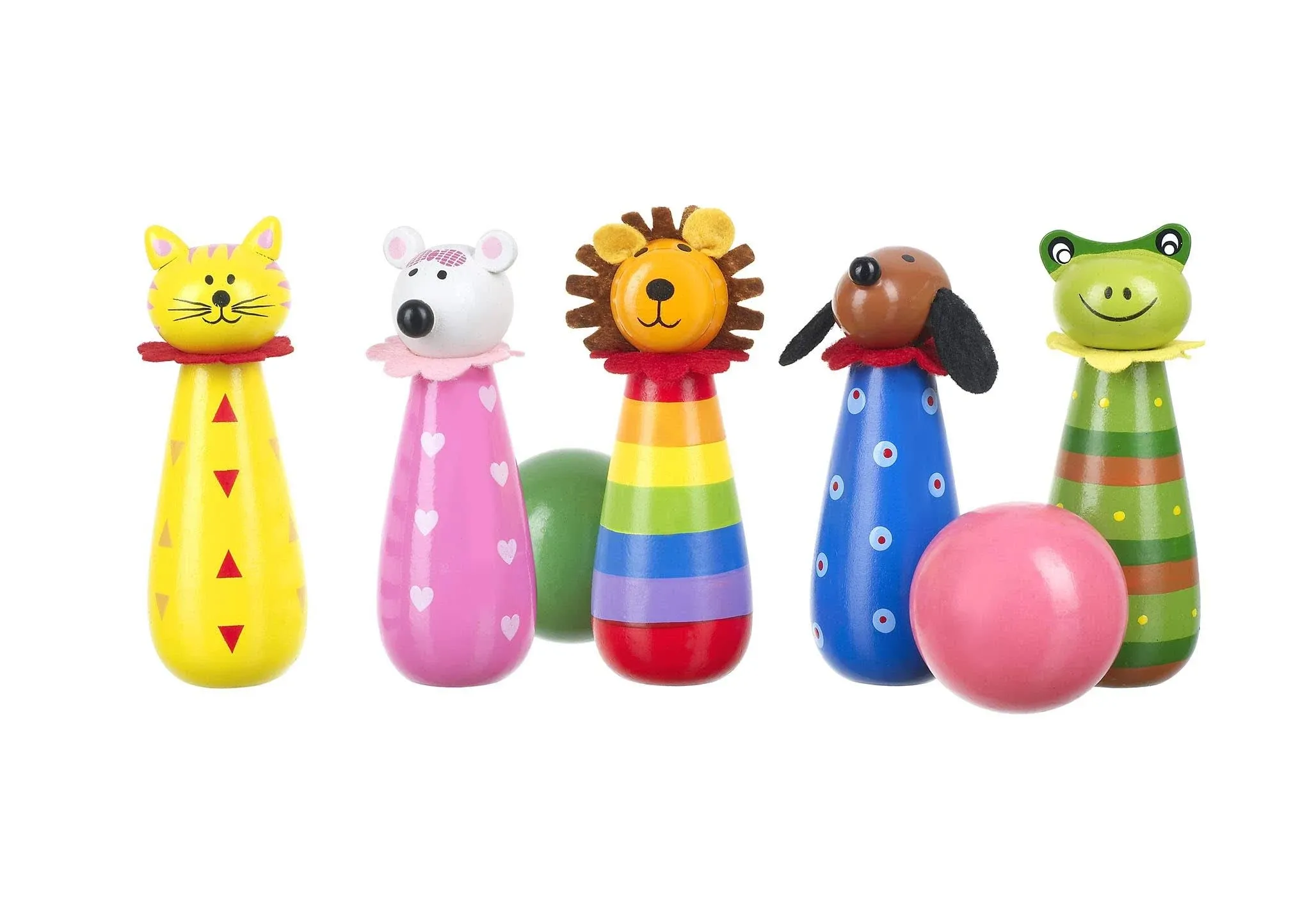 Orange Tree Toys Wooden Animal Skittles - Trouva