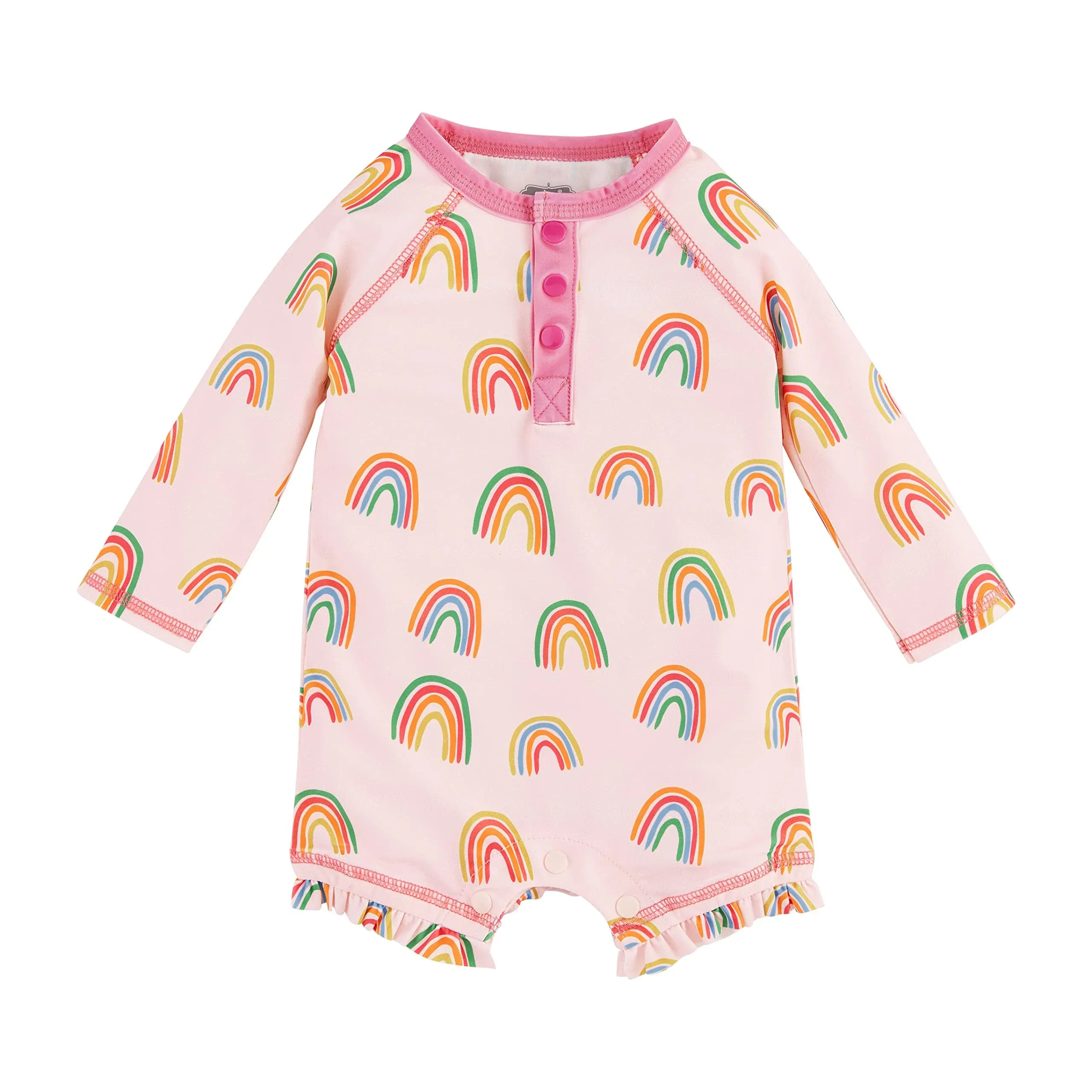 Mud Pie Girls Rash Guard One-Piece, Rainbow