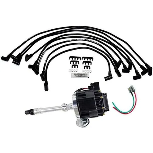 A-Team Performance Chevrolet Chevy GM HEI Distributor with Spark Plug Wires + HEI ...