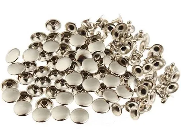 50pcs 9mm Nickel Round Rivets Studs Nailhead Rock Biker RV219