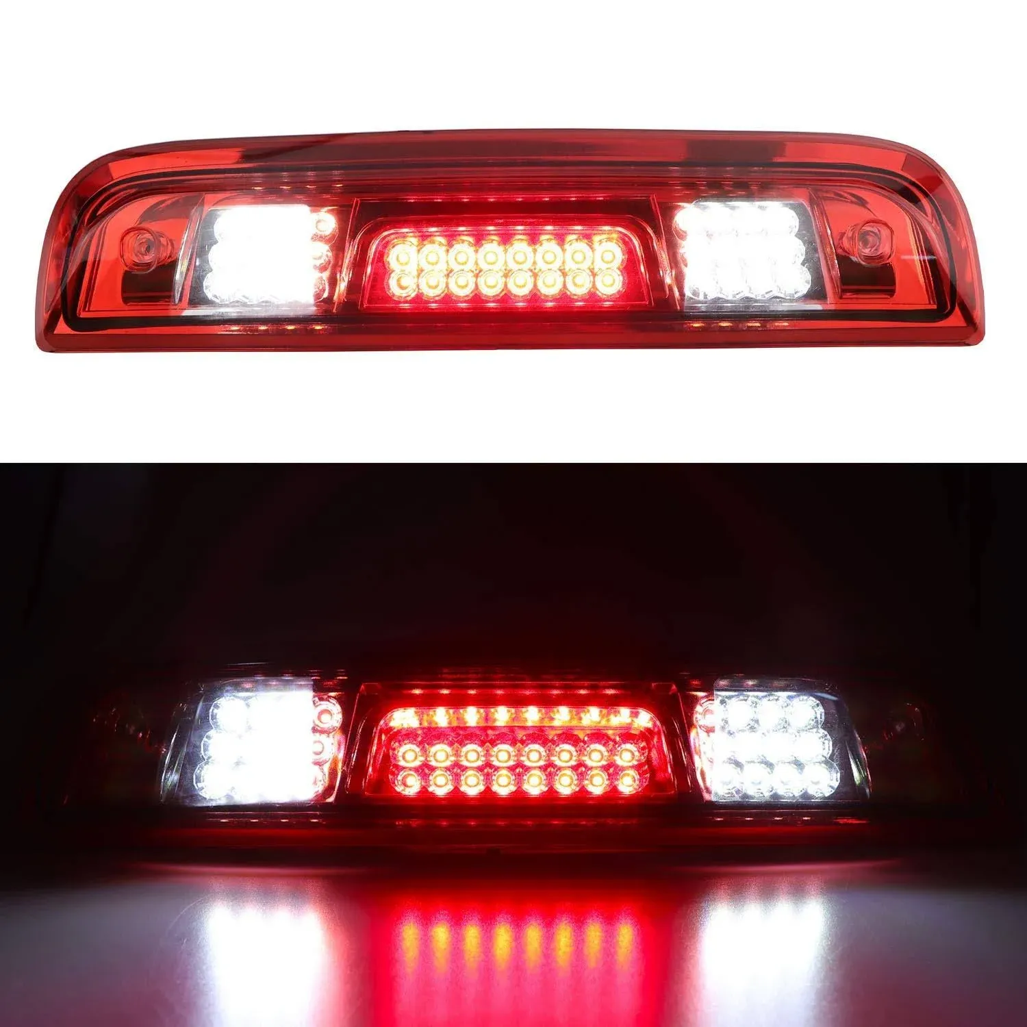 Tresound for 2014-2018 Chevrolet Silverado/GMC Sierra 1500 2500HD 3500HD 3rd Third Brake Light Cargo Light High Mount Lamp LED Stop Light (Red)