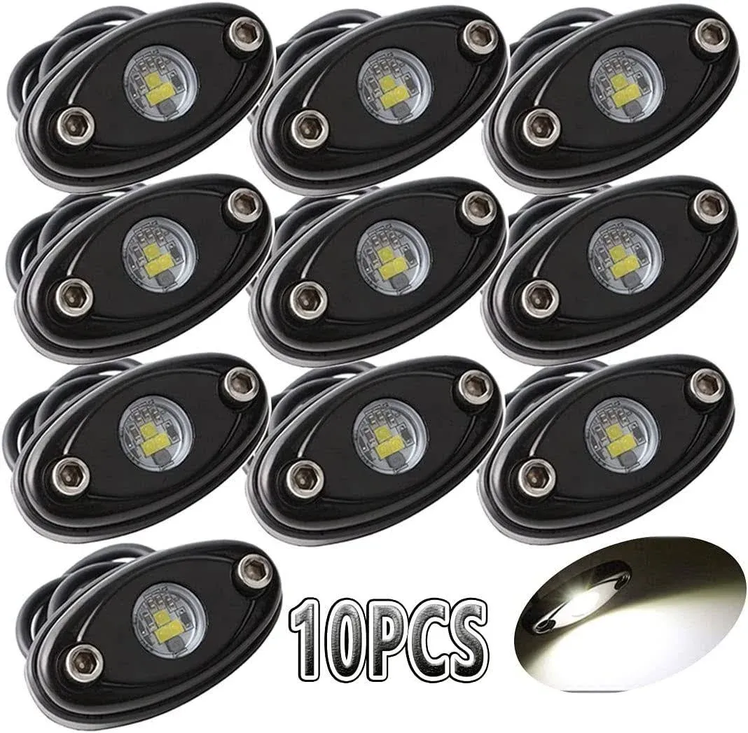 LEDMIRCY LED Rock Lights White Kit for Jeep Off Road Truck Auto Car Boat ATV SUV