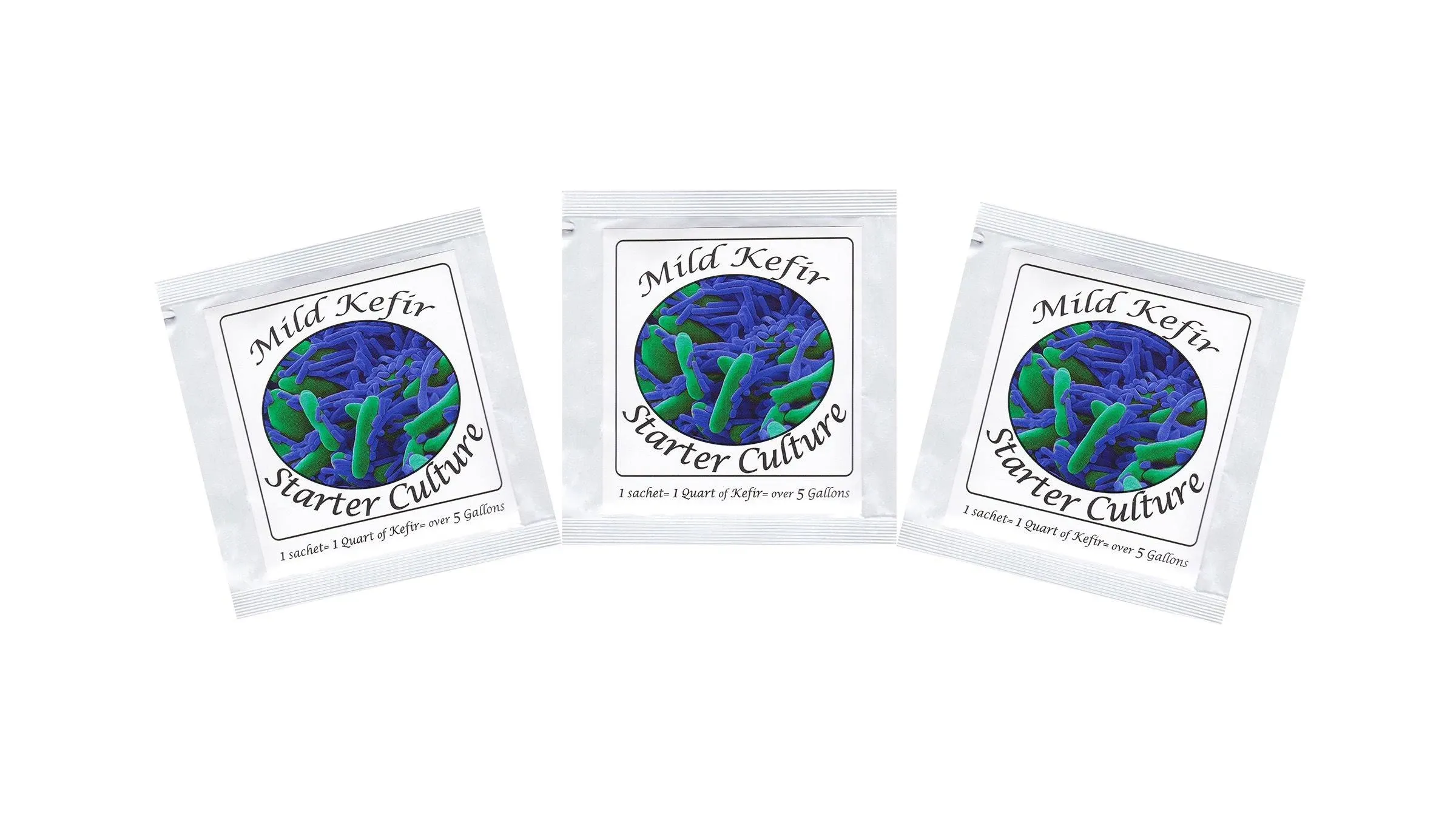 Kefir Starter Cultures - Pack of Freeze-Dried Culture Sachets For Creamy and Mild Milk Kefir (3 sachets)