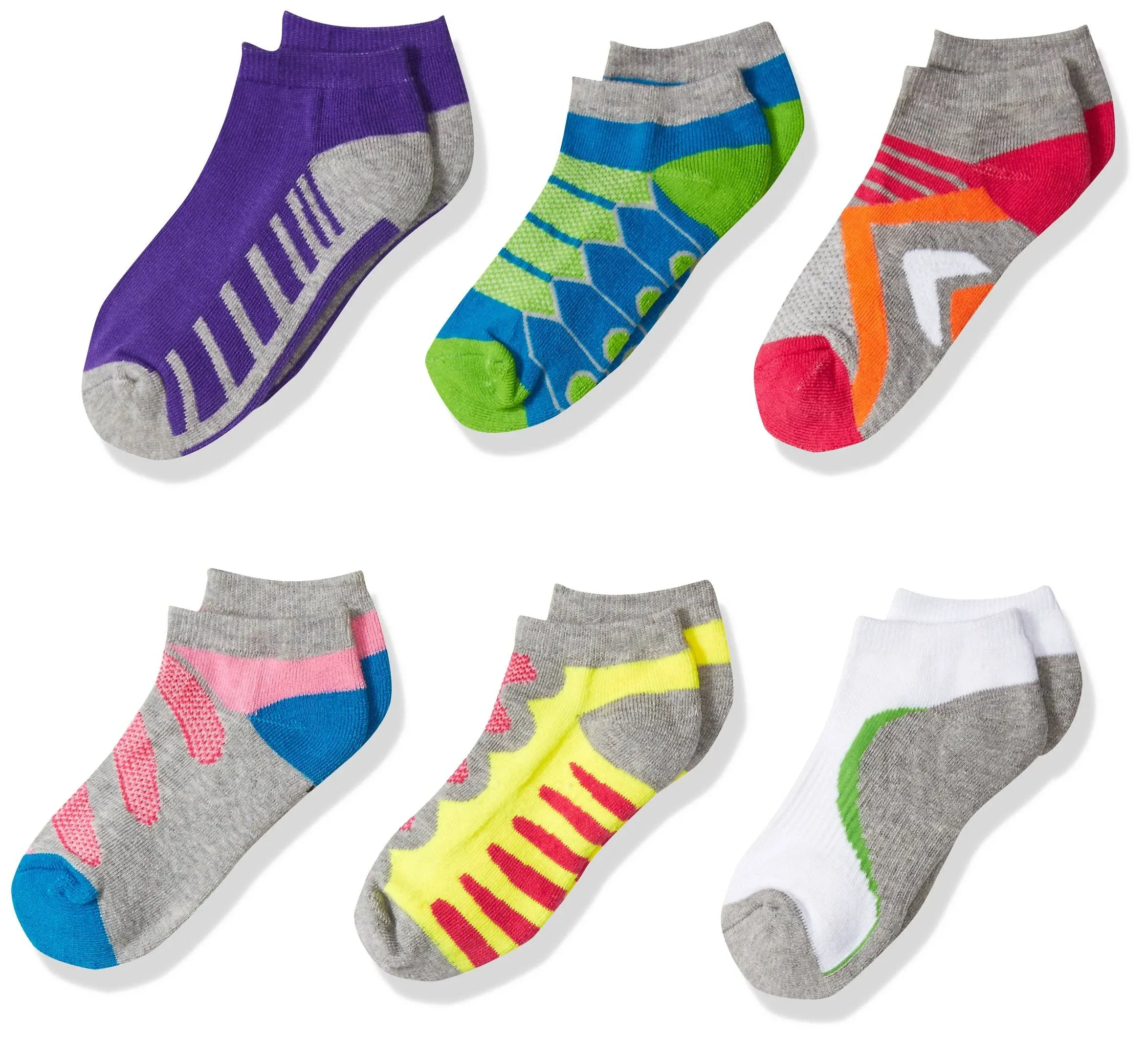 Jefferies Socks Girls' Tech Sport Low Cut Socks 6 Pack