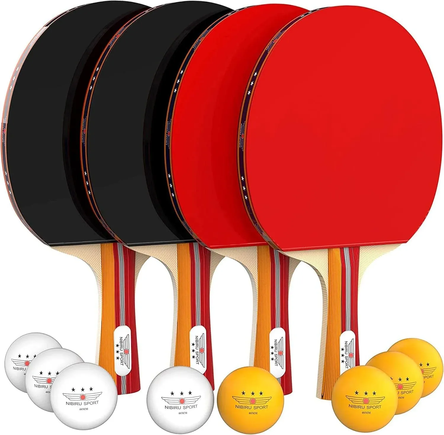 Ping Pong Paddle Sets Professional Table Tennis Balls Storage Case Wood NEW