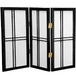 2 ft. Short Desktop Double Cross Shoji Screen - Black - 3 Panels