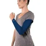 Copper Compression Arm Brace - Copper Infused Sleeve for Arms, Forearm, Bicep. Tennis Elbow, Basketball, Golf, Arthritis, Tendonitis, Bursitis, Osteoporosis, Rehab, Post Surgery, Therapy - Navy L