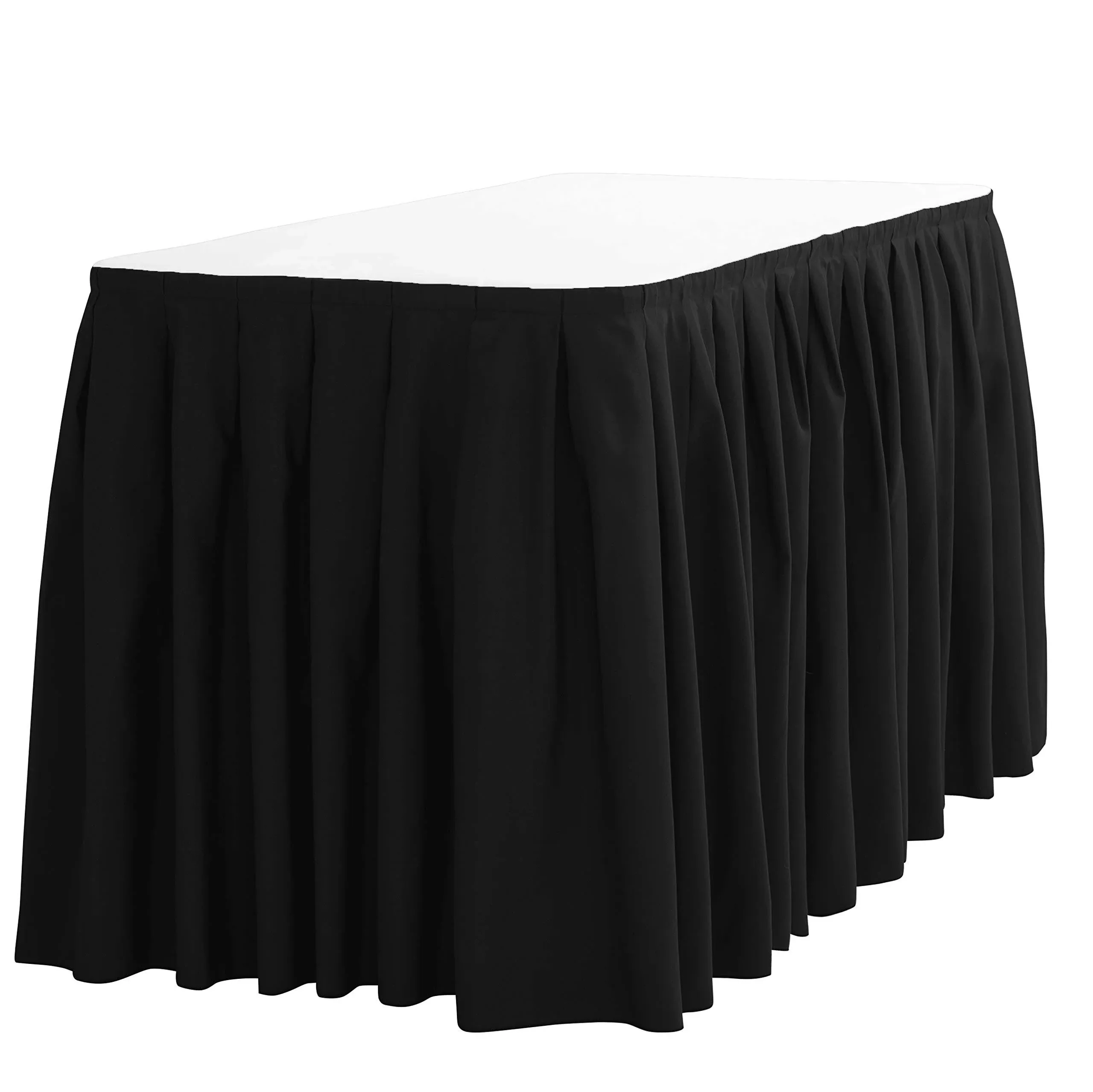 LinenTablecloth 14 ft. Accordion Pleat Polyester Table Skirt White