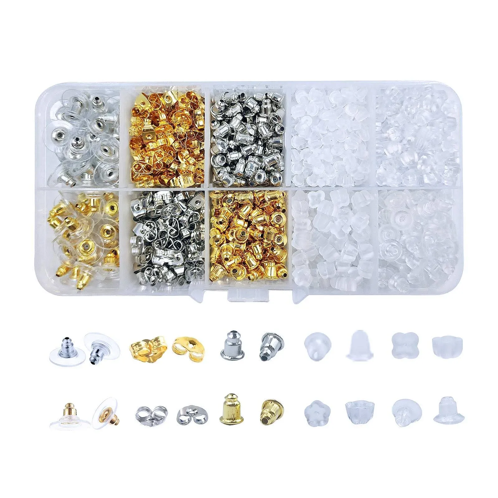 1080Pcs Earring Backs, Earring backings, Earring Safety Back Pads Backstops