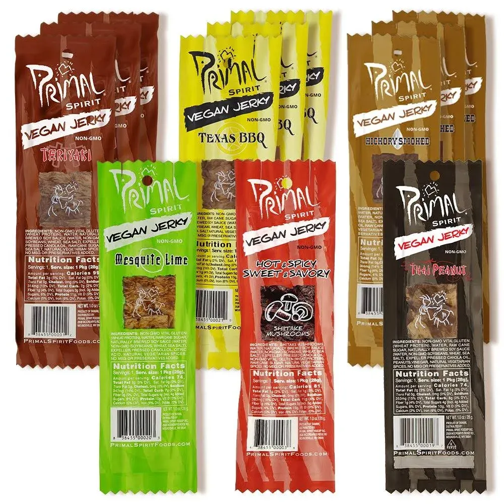 Primal Spirit Vegan Jerky Most Popular Flavors Pack