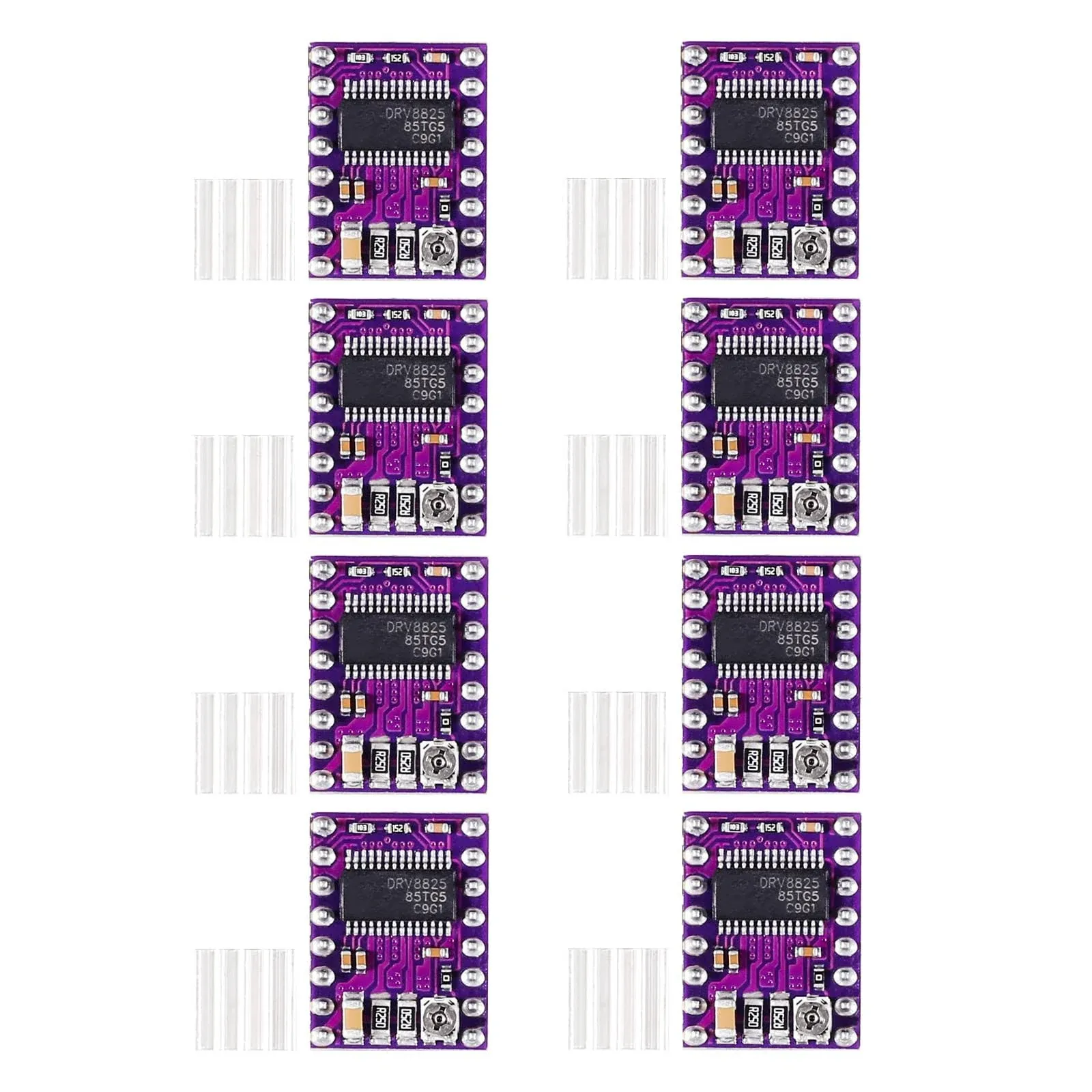 8pcs DRV8825 Stepper Motor Driver Module with Heat Sink for 3D Printer RepRap 4 ...