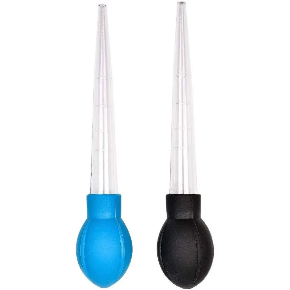 2 Pcs 11-Inch Nylon Heat-Resistant Turkey Baster with Rubber Bulb