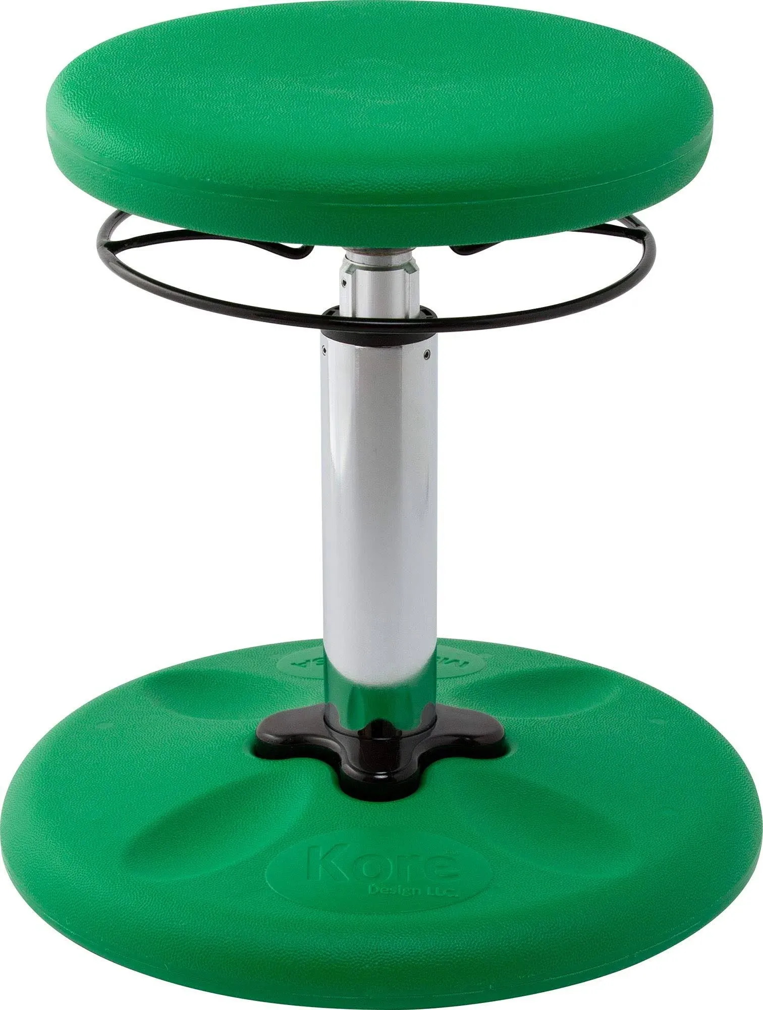 Kore Design Kids Adjustable Height Standard Wobble Chair - Flexible Seating Stool for Classroom, Elementary School, ADD/ADHD - Assembled in The USA, Green (14in-19in)