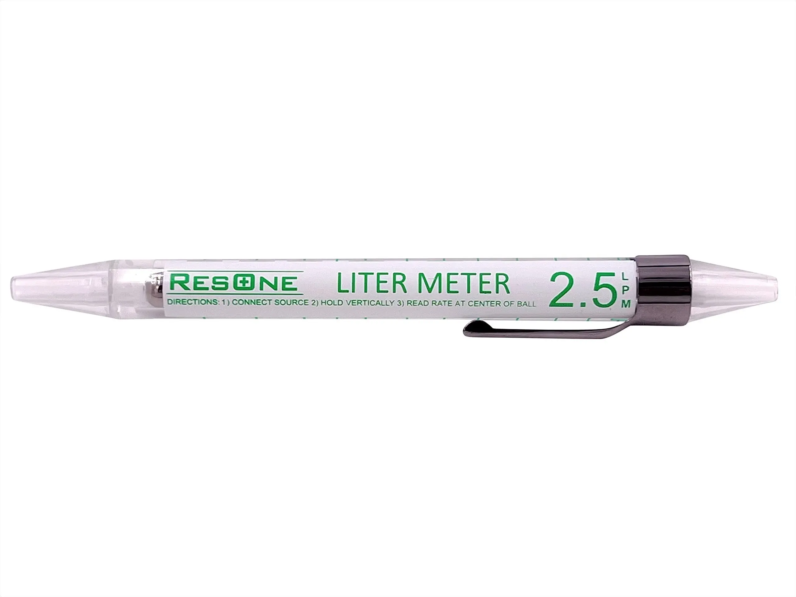 ResOne Pediatric 0-2.5 LPM Liter Meter Pen, Measure Oxygen Gas Flow Rate