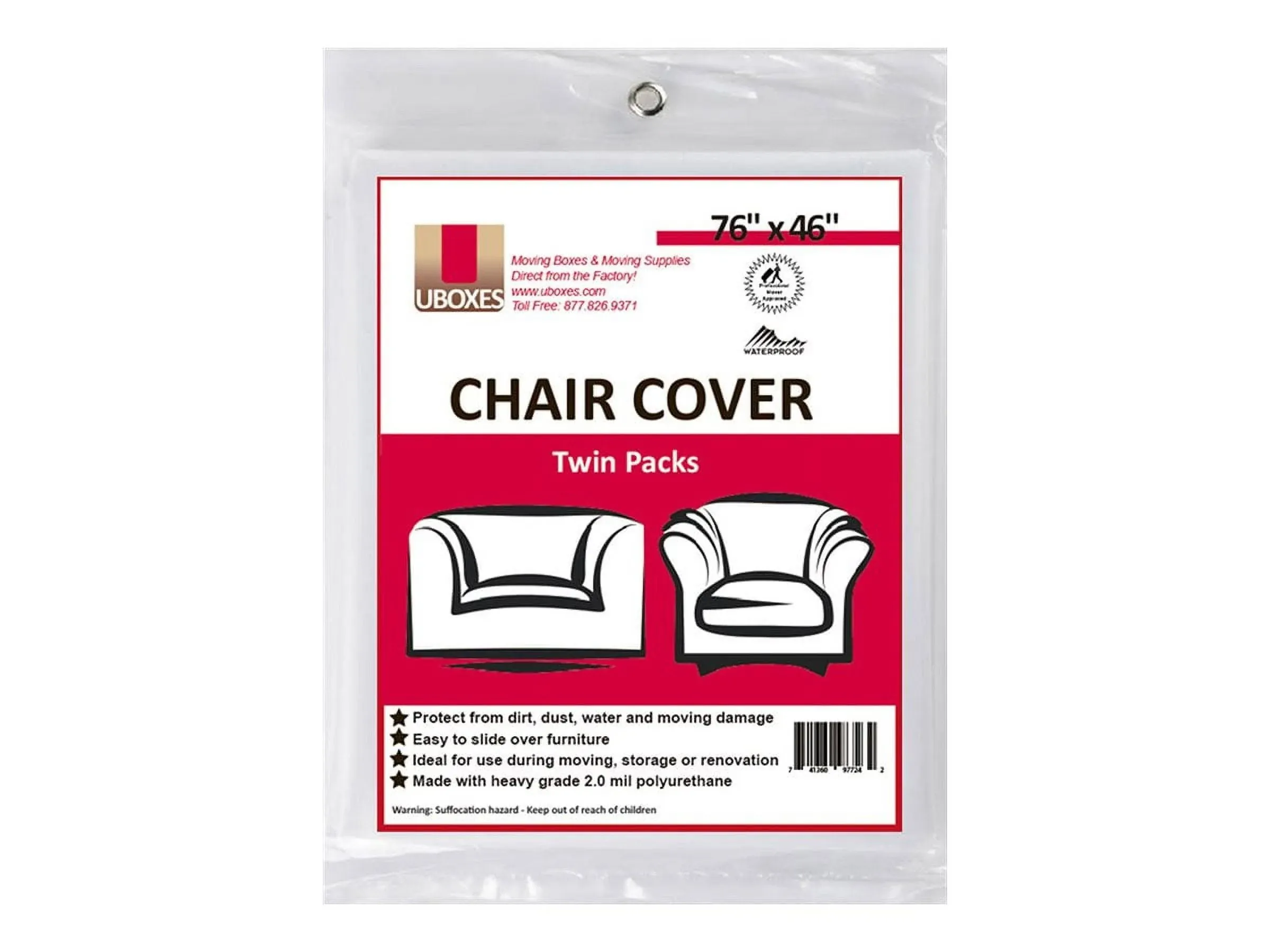 Uboxes Chair Protective Poly Covers, 72 x 46 in, 14 Pack,