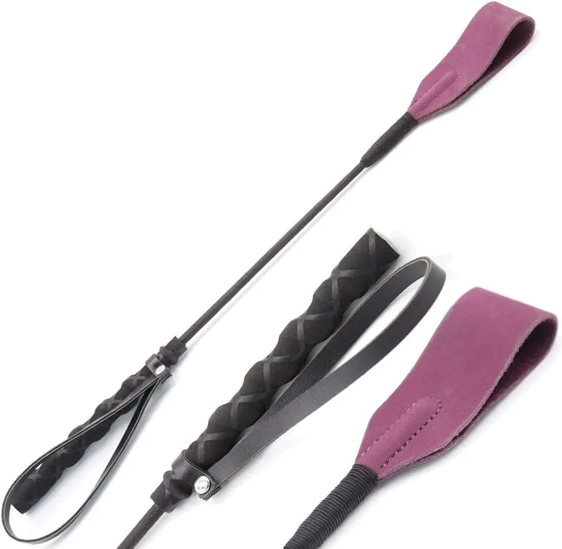 18" Real Riding Crop Purple with Genuine Leather Top | Premium Quality Crops