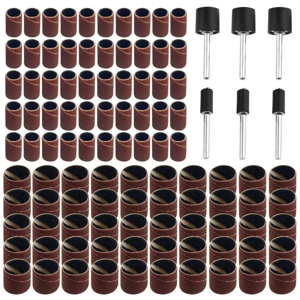 TOVOT 106 Pcs Drum Sanders Set with 1/8 Shank 600 Grit for Dremel Tools