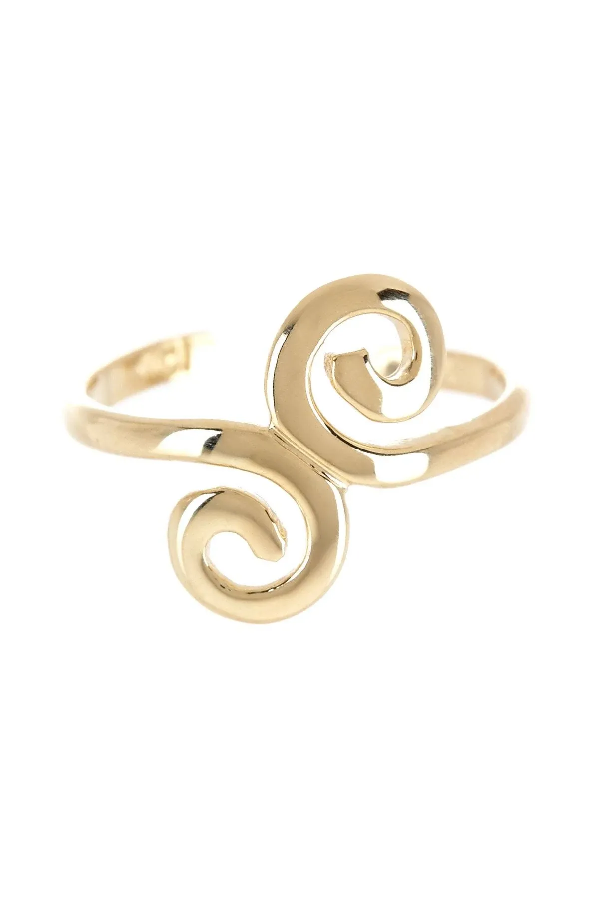 14k Yellow Gold Scrollwork Motif Toe Ring