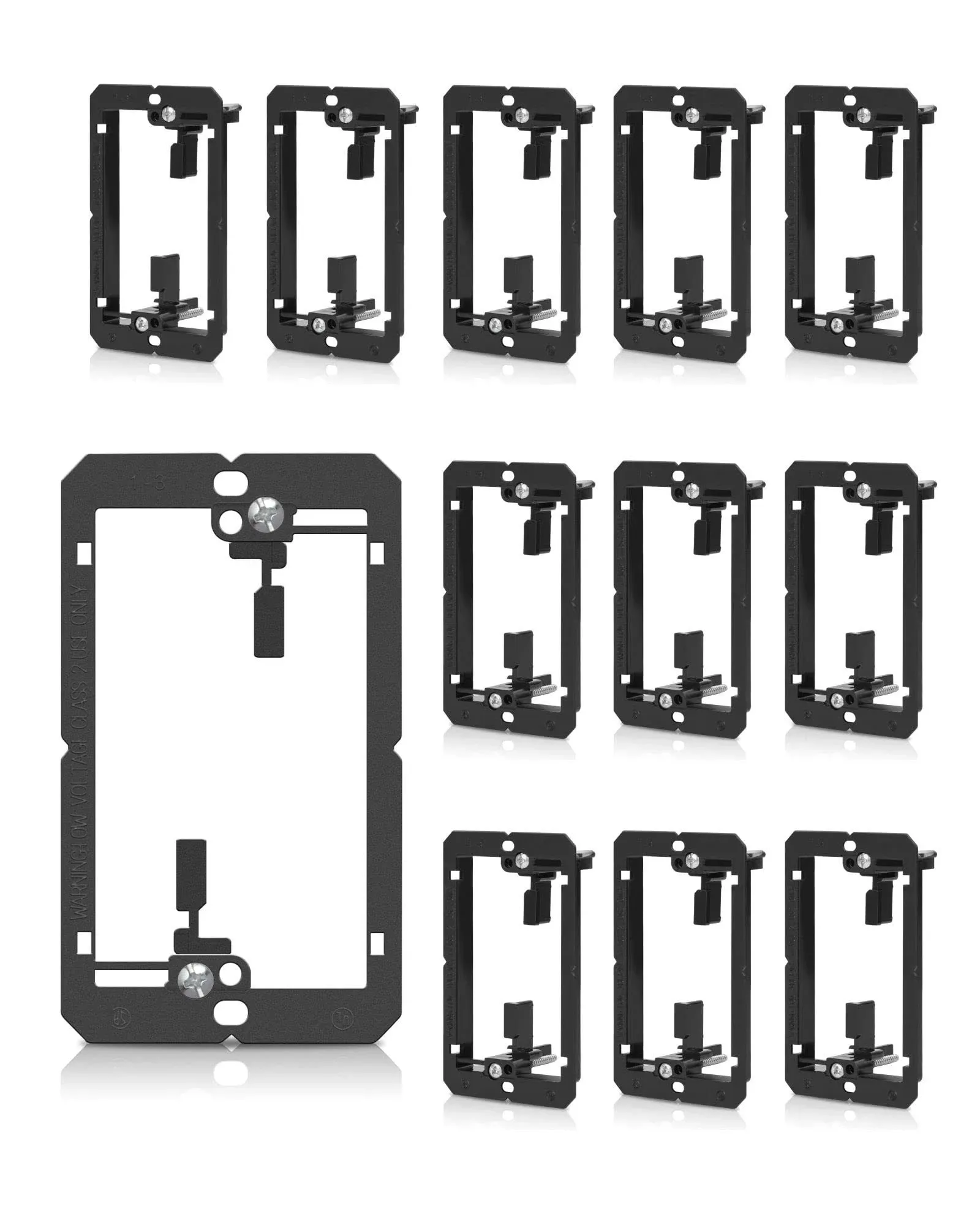 12 Pack Single 1-Gang Low Voltage Mounting Bracket Drywall Flush Wall Plate D...