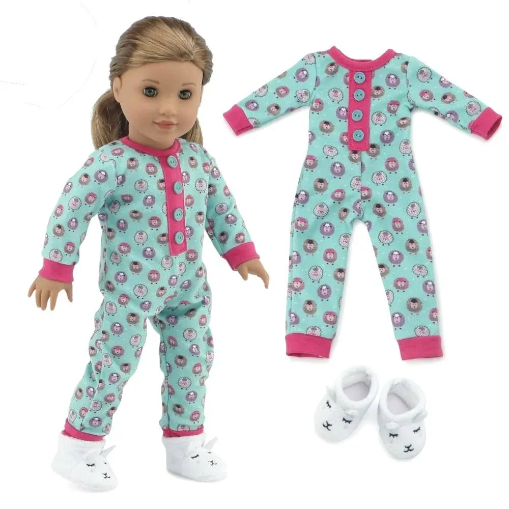 Emily Rose 18 inch Doll Clothes| Lamb Print Doll Pajamas Pjs Outfit, Including ...