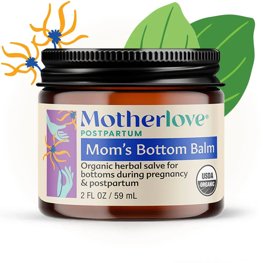 Motherlove Mom's Bottom Balm (2 oz) Organic Herbal Salve w/Witch Hazel for Bottoms During Pregnancy & Postpartum —Non-GMO Ointment