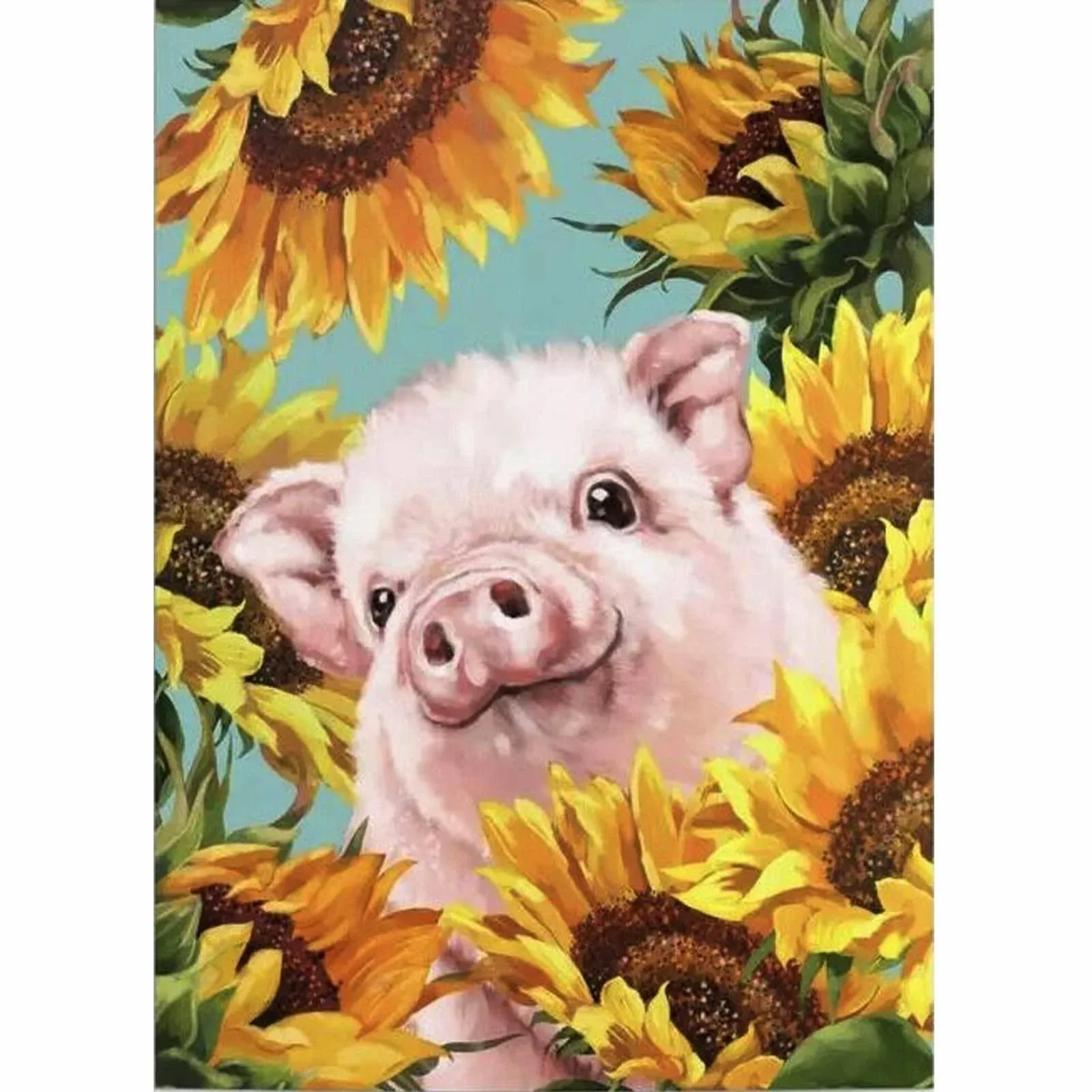 ZHDAR 3D Animal DIY Diamond Painting Kits Adults Full Drill Sunflower and Pig ...