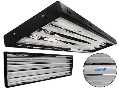 Yield Lab Complete 54w T5 Four Bulb Fluorescent Grow Light Panel (2700K)