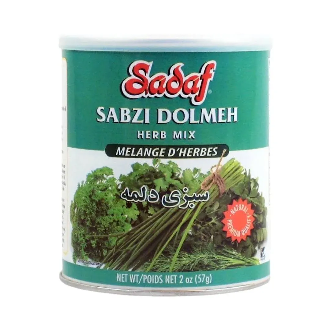 Sadaf Sabzi Dolmeh - Dried Herbs Mix Sabzi - Persian Spices for Cooking and Food Seasoning - Persian Cuisine - Natural Herb Mix - Kosher - 2 Oz Can