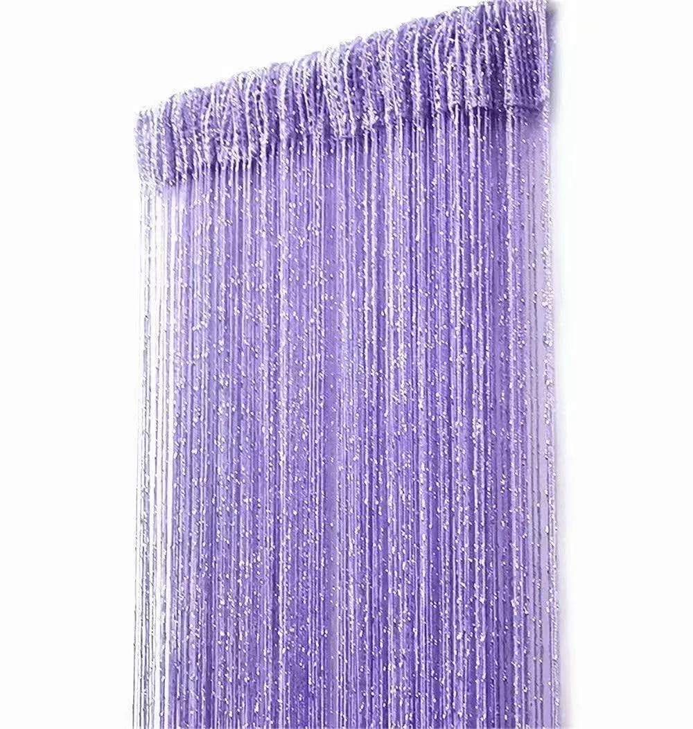 ave split Decorative Door String Curtain Wall Panel Fringe Window Room Divider Blind Divider Tassel Screen Home 100x200centimete (Light Purple18)