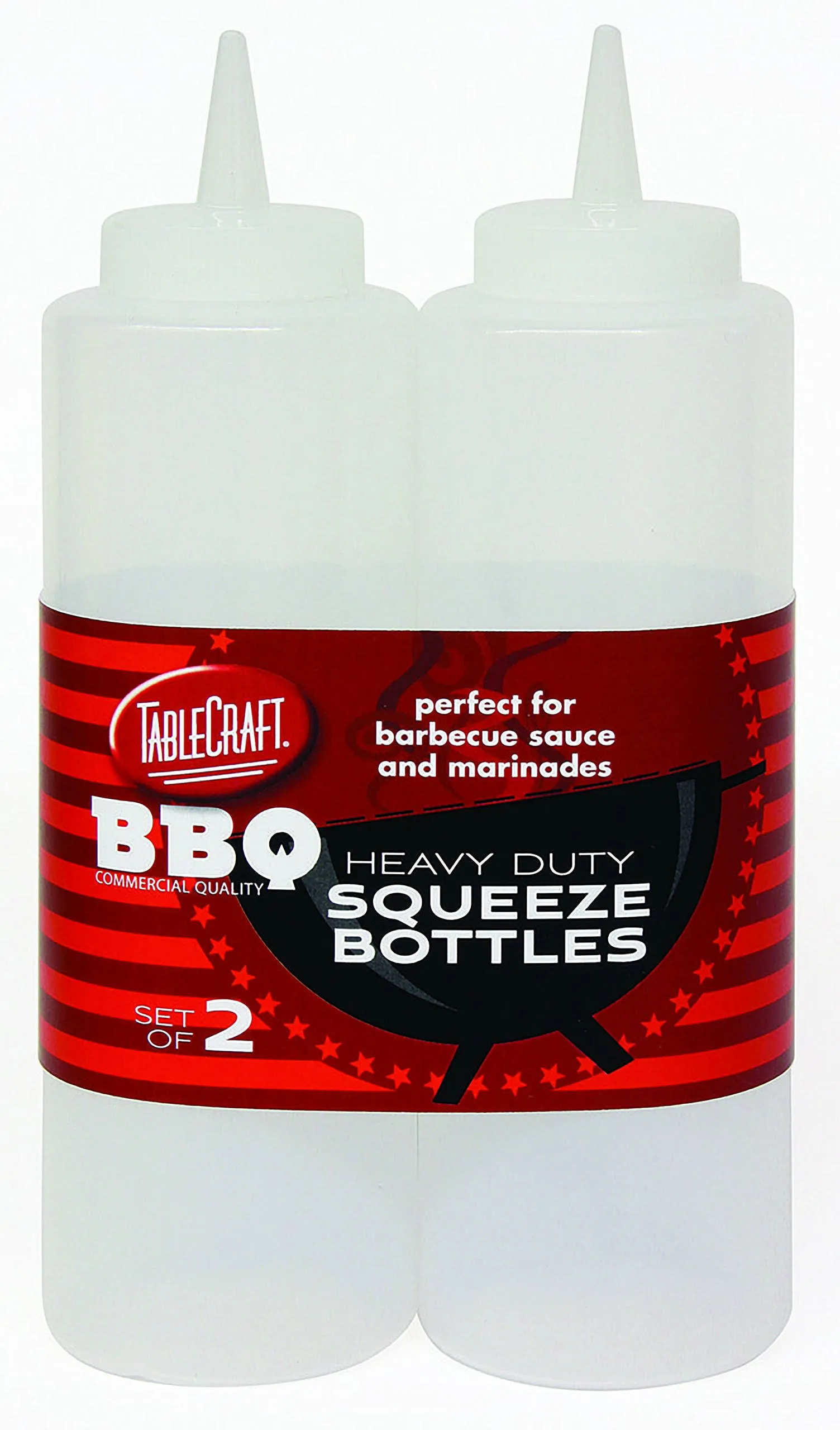 Tablecraft BBQ Clear Polyethylene Squeeze Bottles