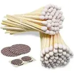 4" Classic White Tip Matches (100 Count, with Striking Stickers Included) | Decorative Unique & Fun for Your Home, Gifts, Accessories & Events | Premi