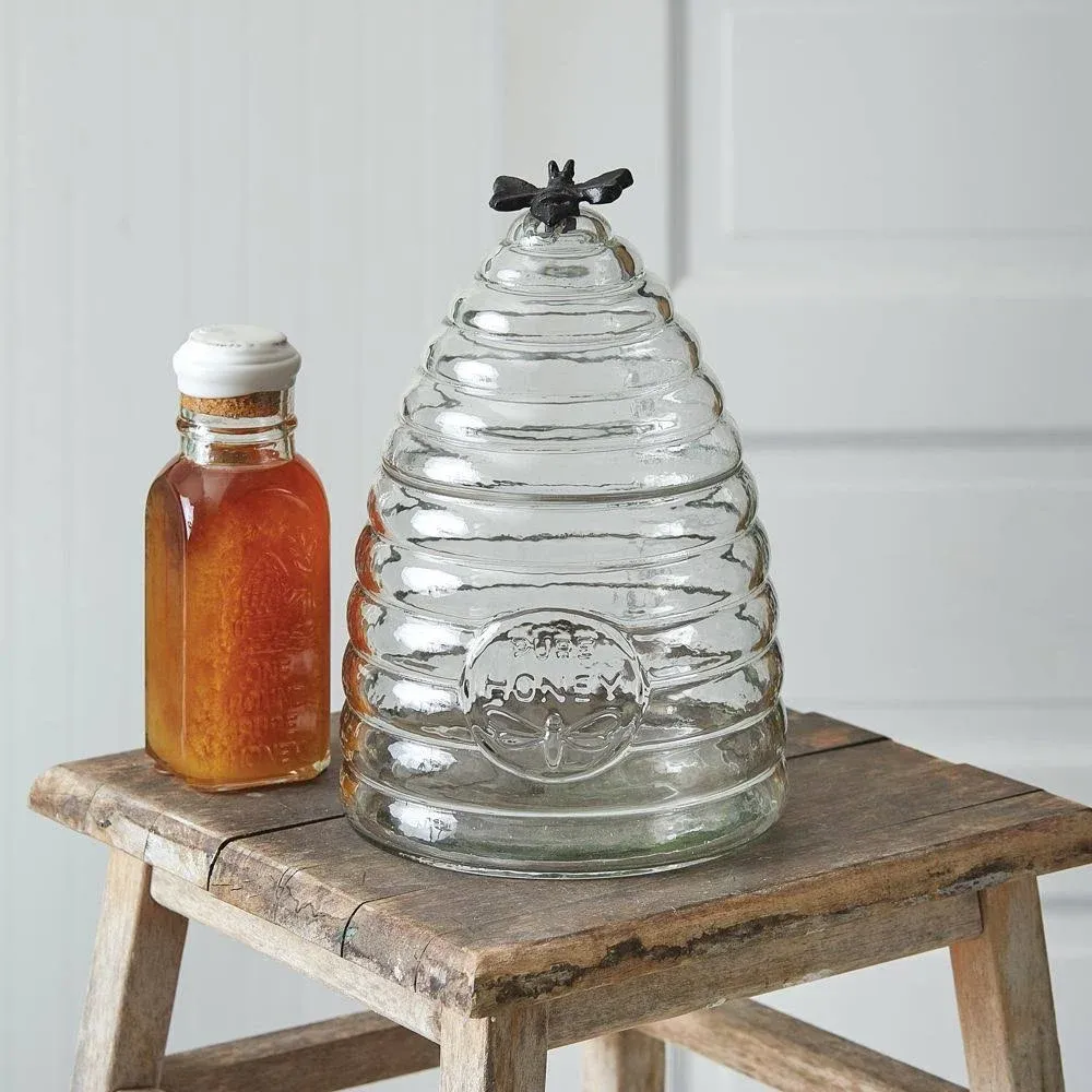 Honey Hive Glass Canister Large