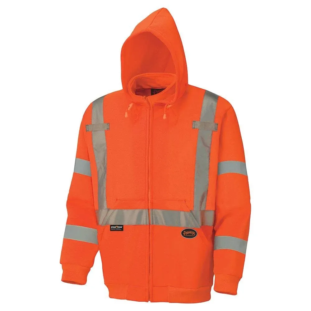 Pioneer V1060351U-2XL 6924AU/6925AU Hi-Viz Safety Polyester Fleece Hoodie, Zipper ...