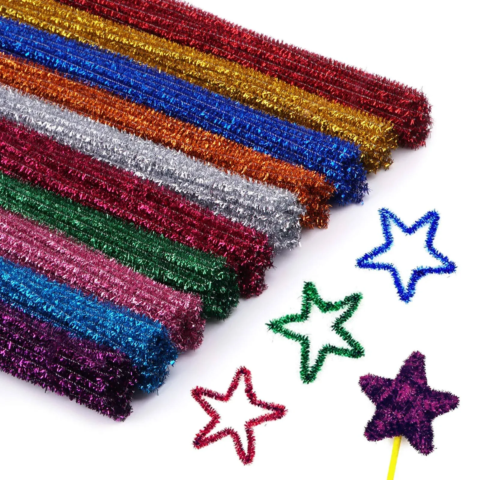 Cuttte 300pcs 10 Colors Pipe Cleaners DIY Art Craft Decorations Chenille Stems ...