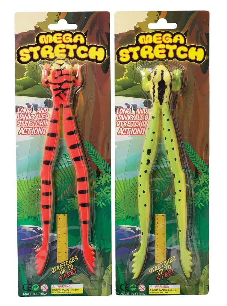 WARM FUZZY Toys (1) Mega Stretch Frog Toy| 2 Assorted Styles of Realistic Frog 