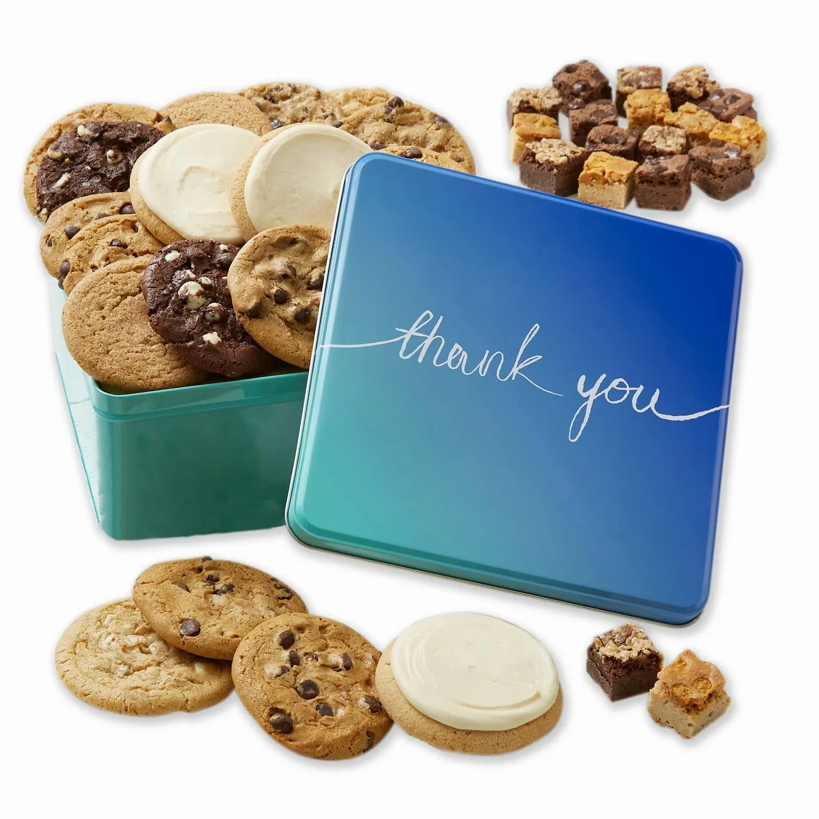 Mrs. Fields Cookies Thank You Combo Tin Includes: Original Cookies Brownie Bars ...