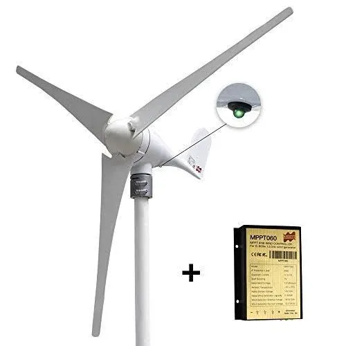 Wind Turbine Generator Kit 400W 24V with 3 Blade, Wind Generator Kit with Charge Controller, Wind Power generator for Marine, RV, Home, Windmill Generator Suit for Hybrid Solar Wind System