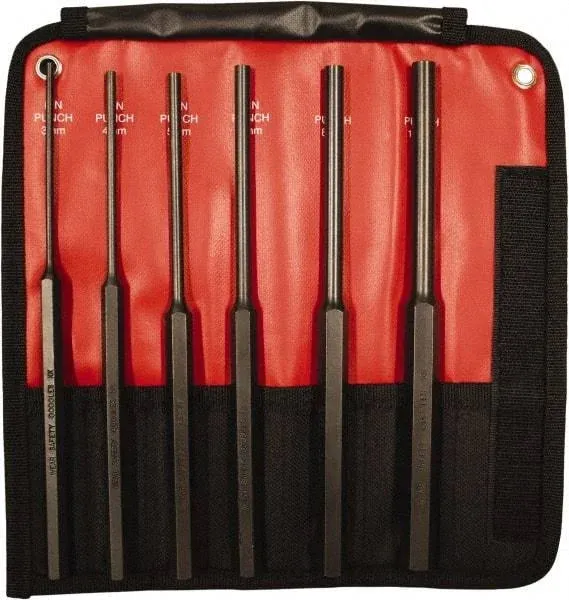 Mayhew 62081 Metric Long Pin Punch Set, 6-Piece