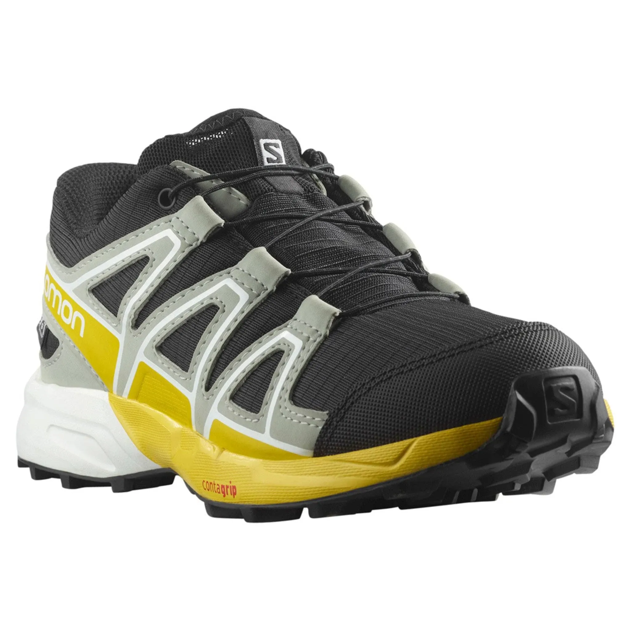 Kids' Salomon Speedcross Hiking Shoes, 5, Black Yellow