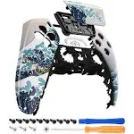 eXtremeRate Biological Hazard Touchpad Front Shell Compatible with p s 5 Controller BDM-010 020 030 040 050, DIY Replacement Shell Custom Touch Pad Cover Compatible with p s 5 Controller