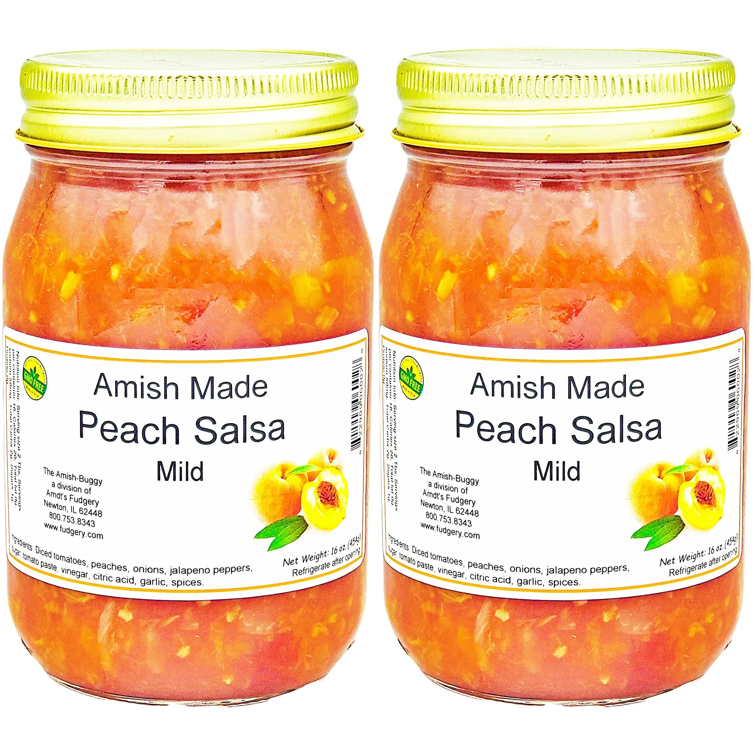 Amish Buggy Amish Salsa Mild Peach - 2-16 oz Jars