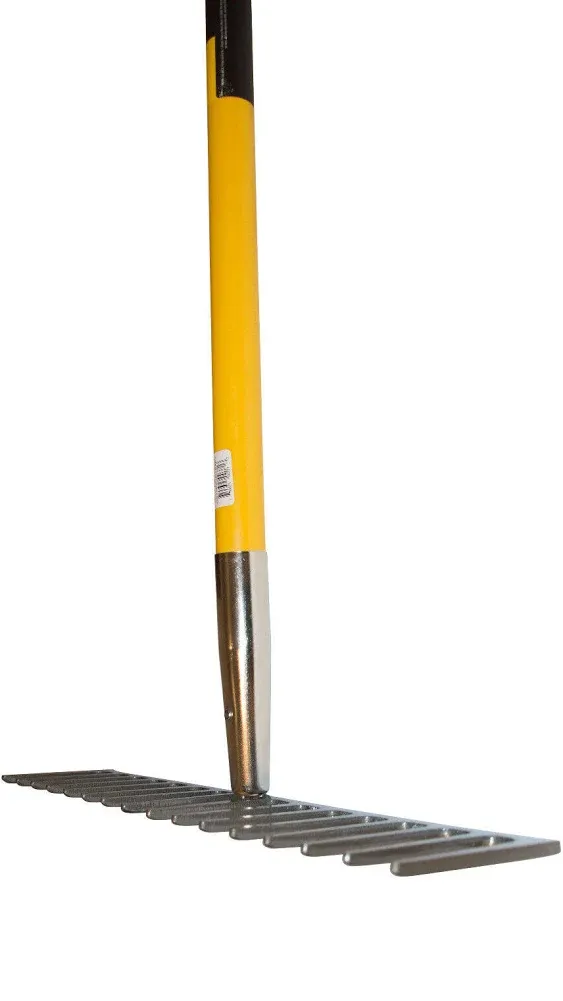 31391 Tru Pro Heavy Duty Road Rake With 16teeth Fiberglass Handle 10inch Grip 60