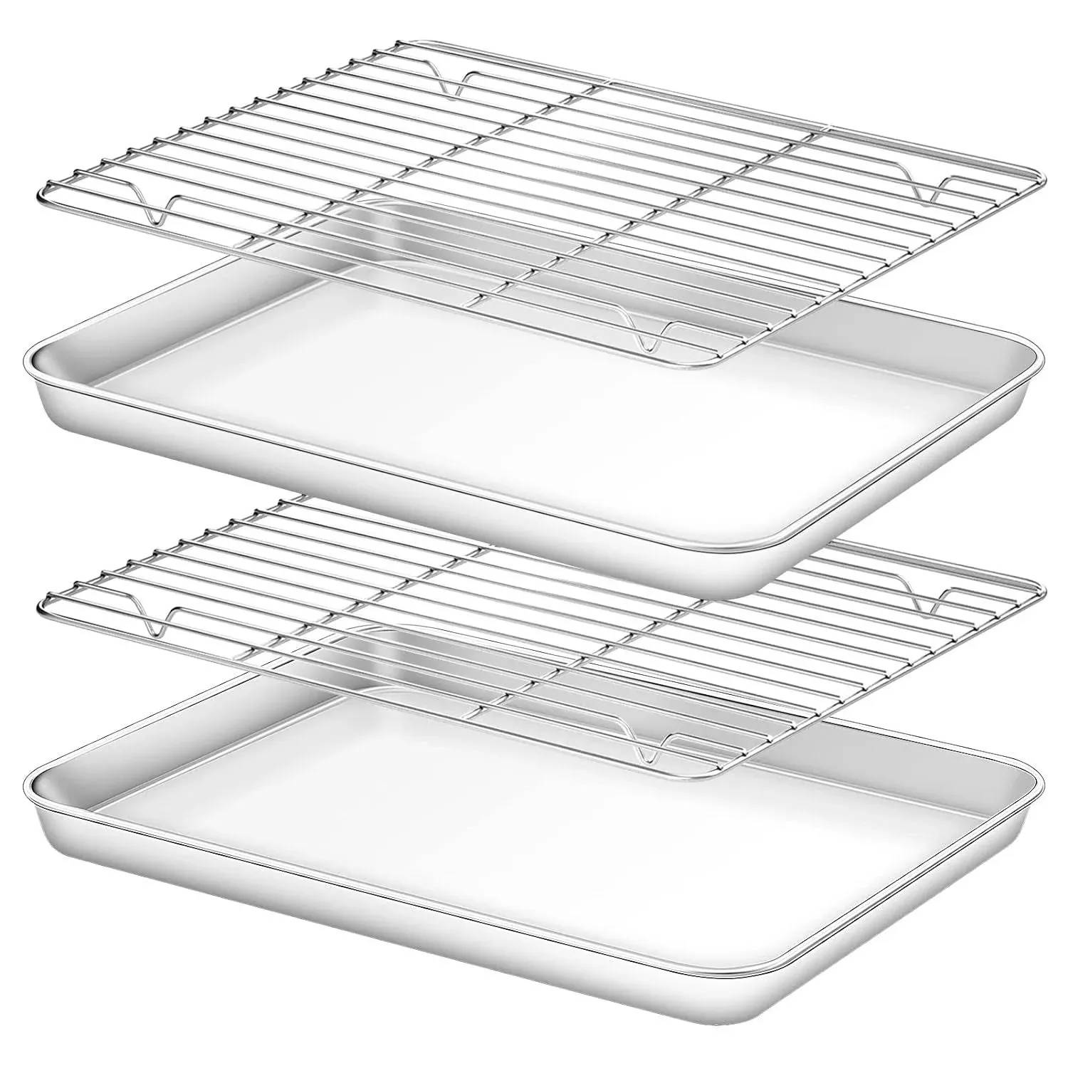 Great Choice Products Baking Sheet with Rack Set [2 Sheets + 2 Racks],